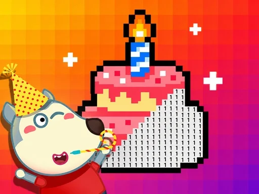 Wolfoo Birthday Pixel Art - 777SLOTS